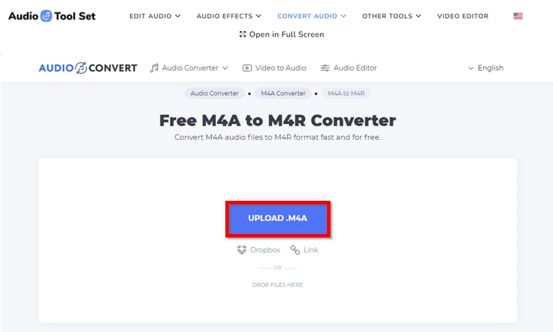 Upload M4A file for Conversion